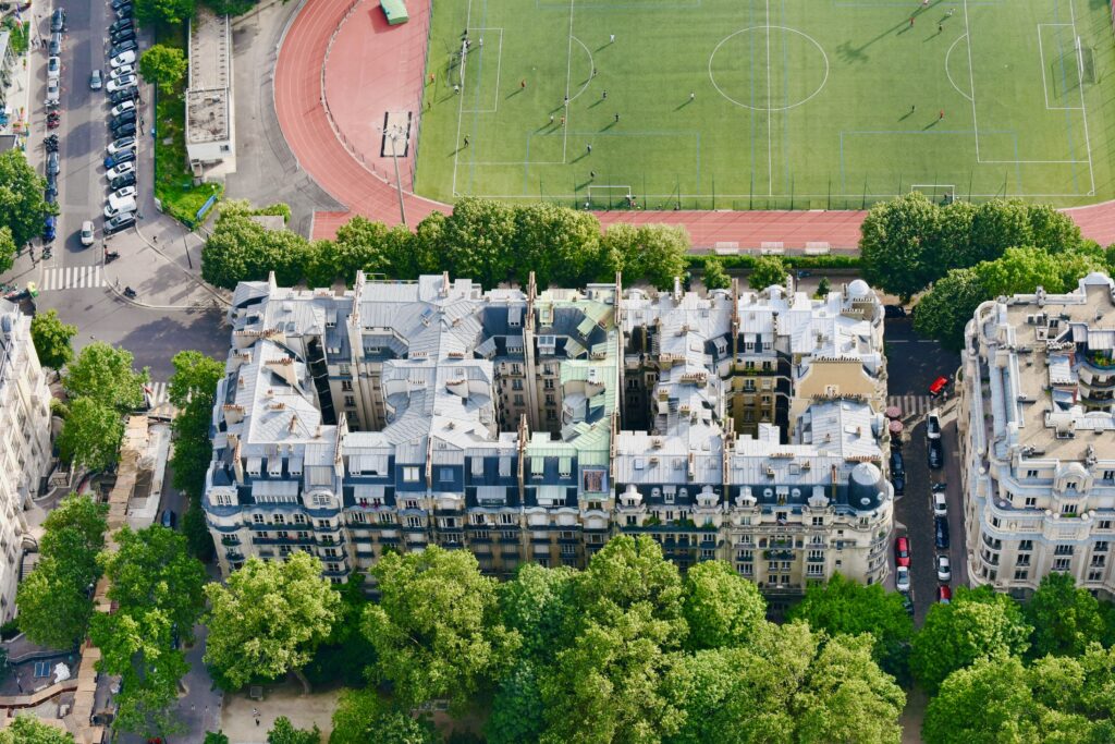 Vista aérea de prédios em Paris, França